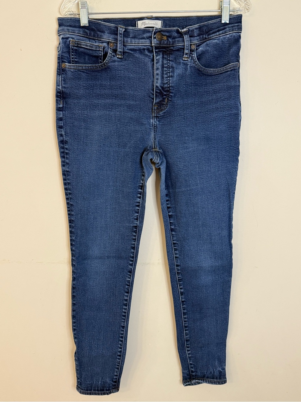 Madewell Mid-Rise Skinny ankle jeans medium wash retro Y2K fitted 31”